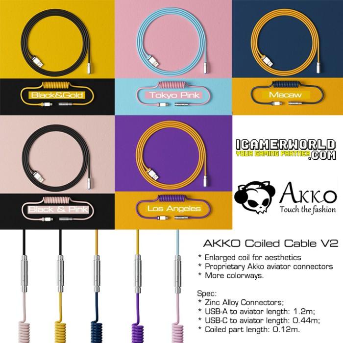 Jual Akko Coiled Aviator Cable For Type C Mechanical Gaming Keyboard