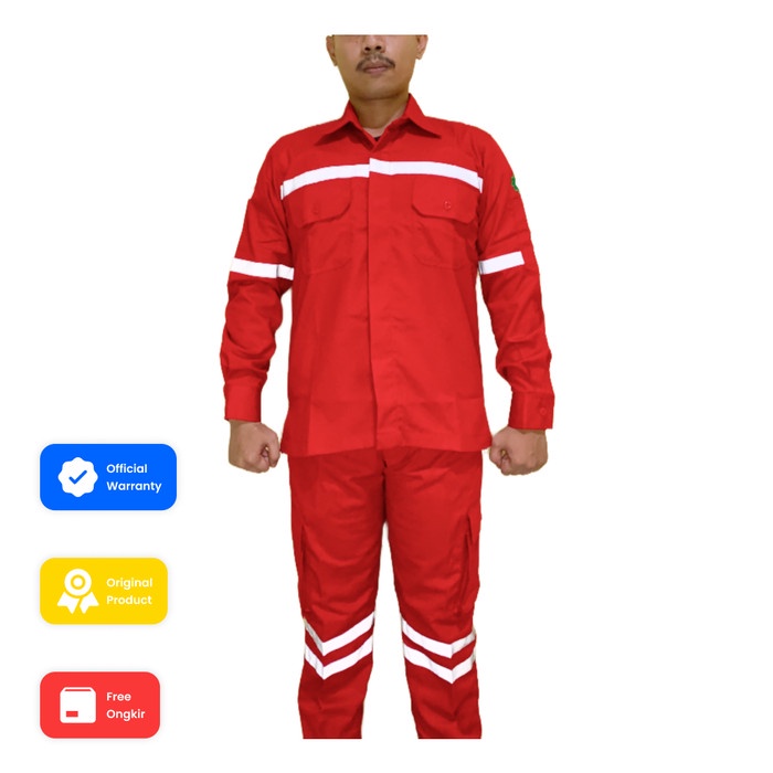 Jual Baju Safety Wearpack Merah Hse Seragam Kerja Teknisi Proyek Tambang K3 Shopee Indonesia