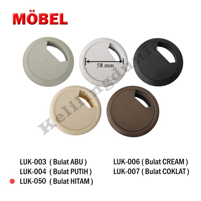 Jual Tutup Lubang Kabel Gromet Grommet Bulat Plastik Abu Grey /Putih