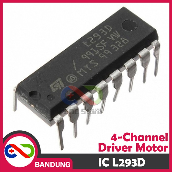 Jual L293 L293D DIP-16 4 CHANNEL HALF-H MOTOR DC STEPPER DRIVER IC ...