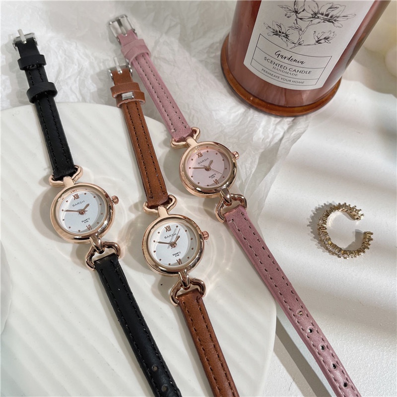 Jual KOOLEY Jam Tangan Wanita Mini BARSH Tali Kulit Quartz Analog Korea ...