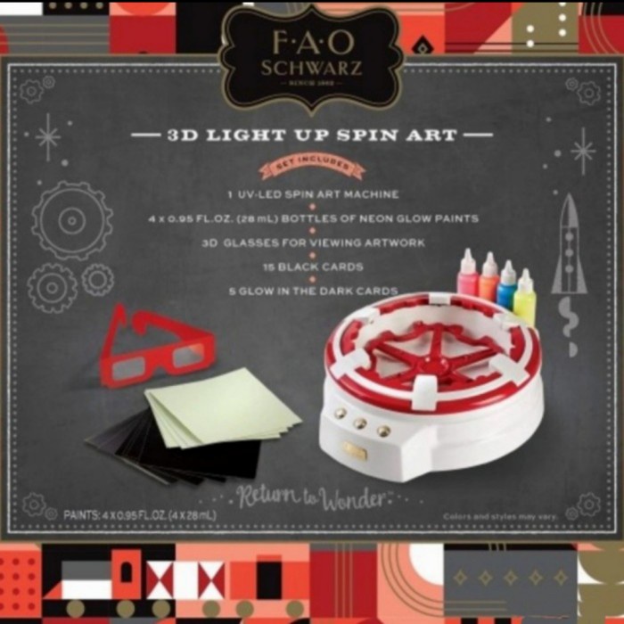 Jual Fao Schwarz 3D Light Up Spin Art Toys Original / Mainan Edukasi