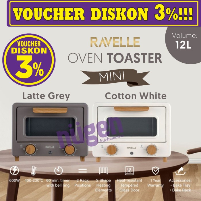 Jual Ravelle Oven Listrik Toaster Mini 12L 12 L 12 Liter - Korean Mini ...