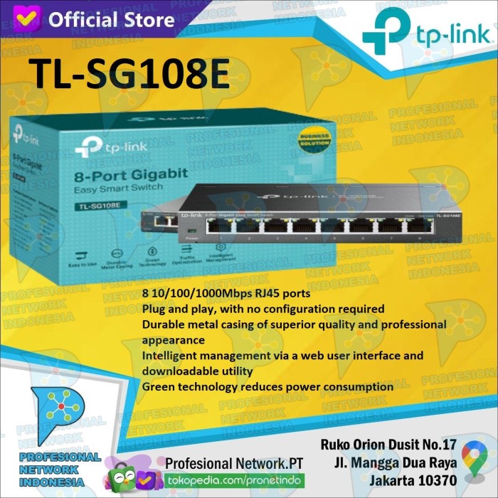 Jual Tp-Link Tl-Sg108E 8-Port/8 Port Gigabit Easy Smart Switch/Tl ...