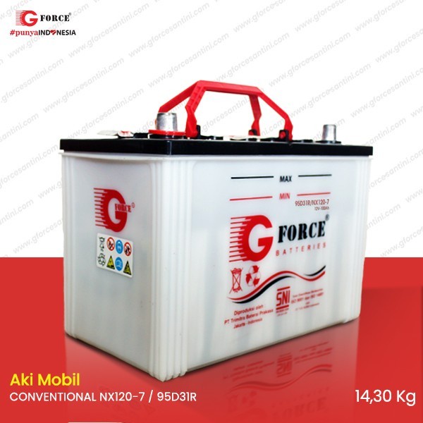 Jual Gforce Nx120-7 - 95D31R / Nx120-7L - 95D31L (100 Ampere) - Aki