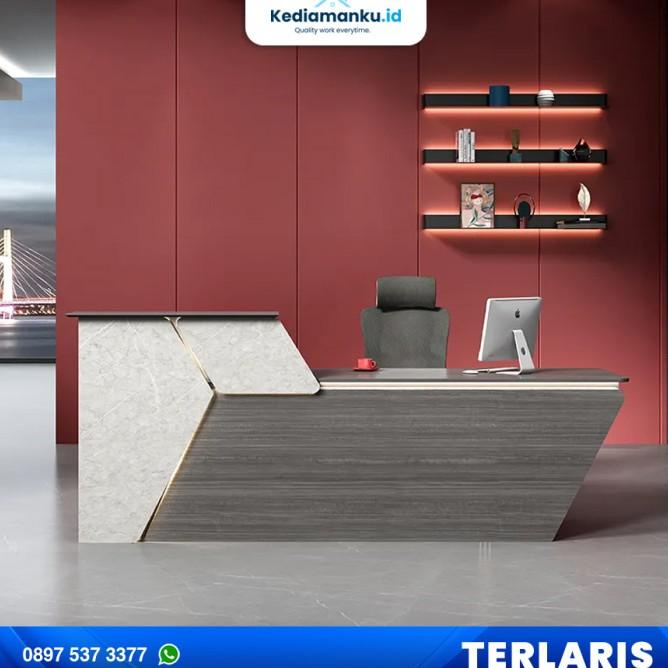 Jual Meja Resepsionis Receptionist Desk Custom Kantor Kasir Backdrop ...