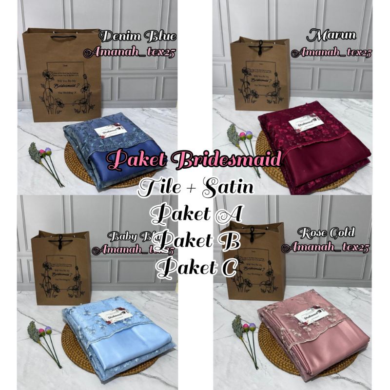 Jual Free Paper Bag Dan Card Paket Seragaman Bridesmaid Baju Nikahan Wisuda Bahan Kebaya