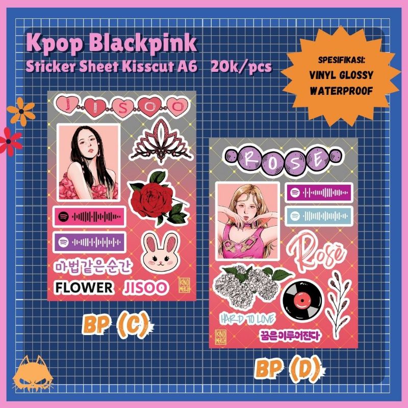 Jual [OPEN PO] Sticker Sheet Kisscut A6 BLACKPINK (PRE ORDER ONLY ...