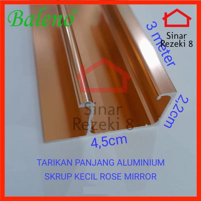 Jual Tarikan Profil Aluminium Rose Gold Mirror Gp Handle Lis Edging Shopee Indonesia