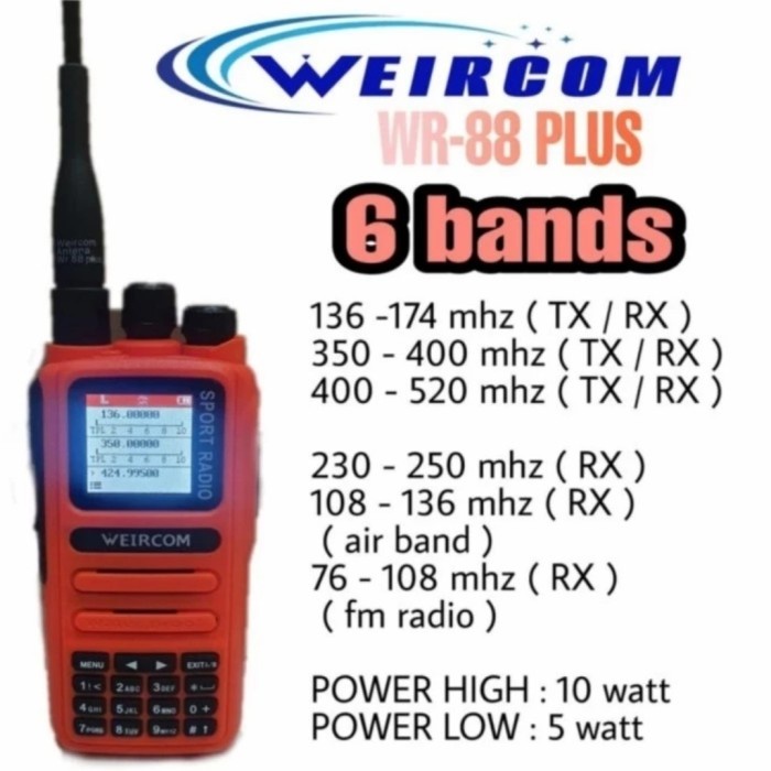 Jual Ht Weircom Wr Plus Sport Radio Band Watt Vhf Uhf Ip Shopee Indonesia