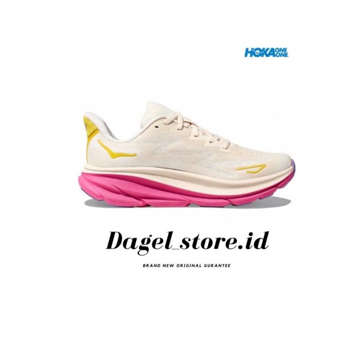 Jual Hoka Clifton 9 Women'S Wide Running Eggnog Blanc De Blanc Original