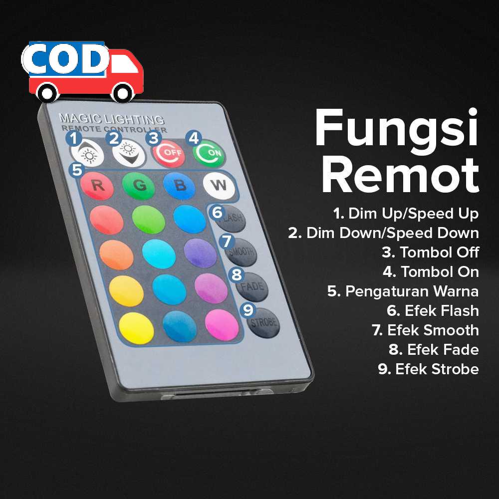 Jual Lampu Bohlam RGB Warna Warni Remote Control 5W E27 Unik Fitur ...