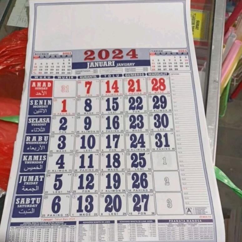 Jual kalender angka ukuran besar tahun 2024 murah meriah COD | Shopee
