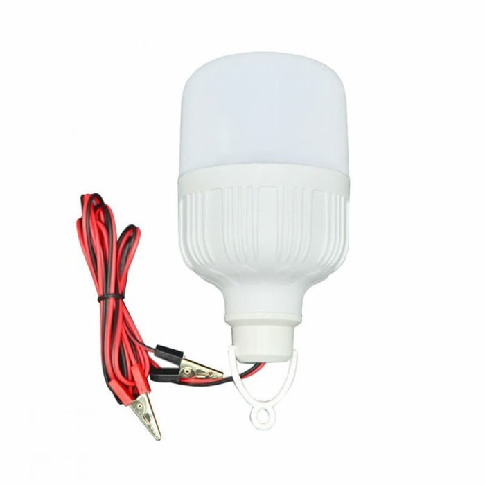 Jual Lampu Bohlam LED DC 12V 10Watt 10W Jepit ke Baterai / Aki Accu ...