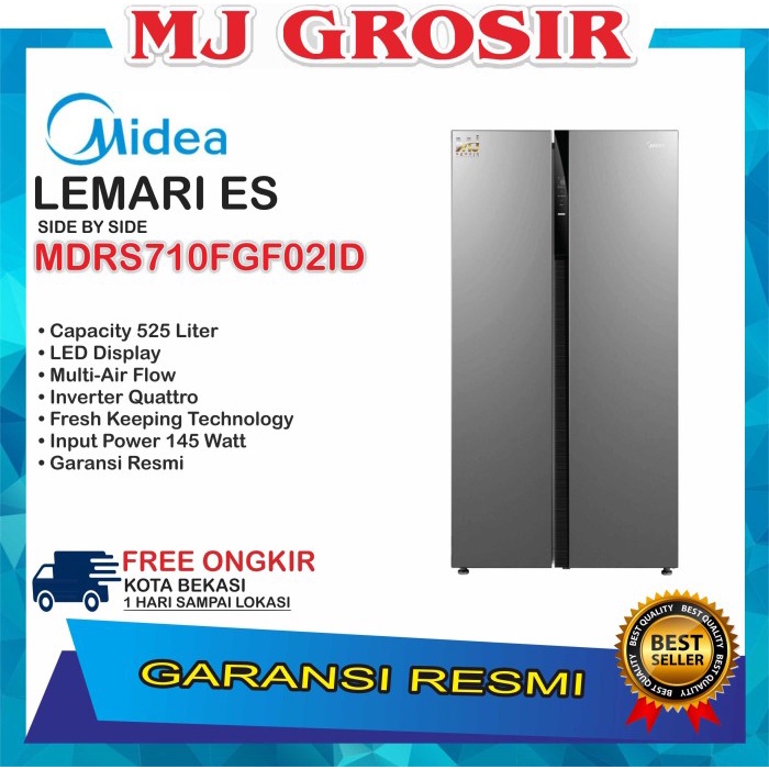 Jual KULKAS MIDEA HC 689 VB LEMARI ES 2 PINTU HC689VB SIDE BY SIDE ...