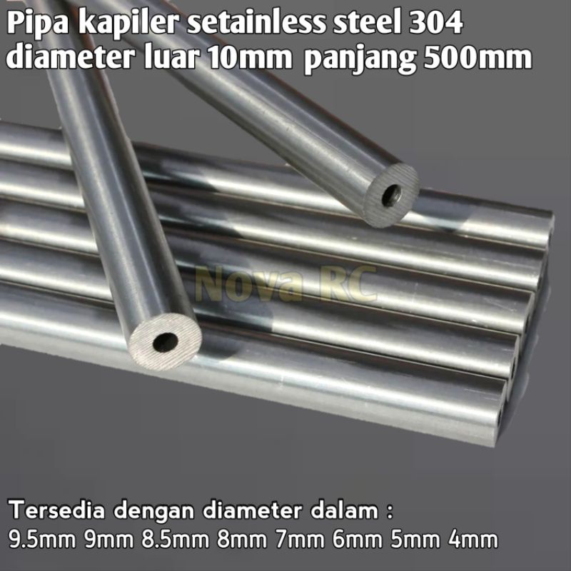 Jual Pipa kapiler stainless steel 304 diameter luar 10mm panjang 500mm ...