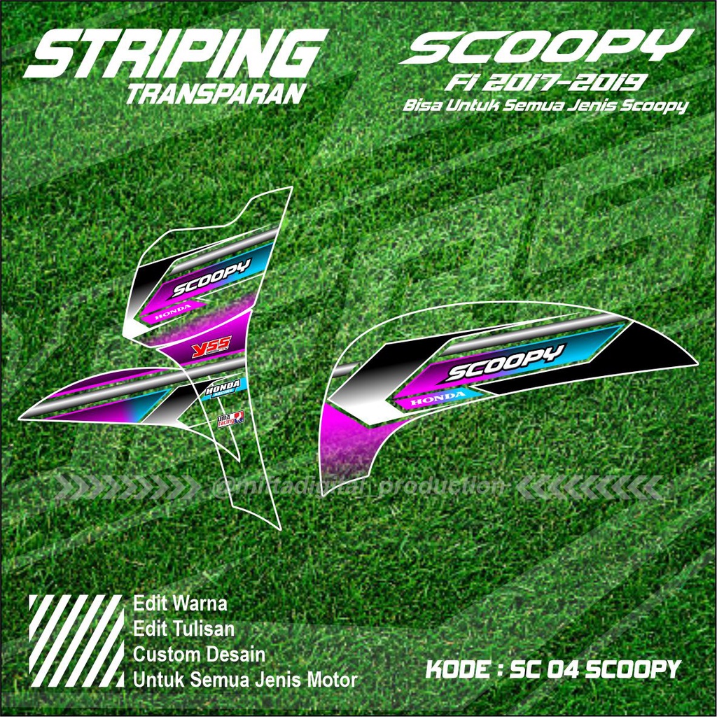 Jual Striping Sticker Scoopy TRANSPARAN Custom Desain - Decal Sticker ...