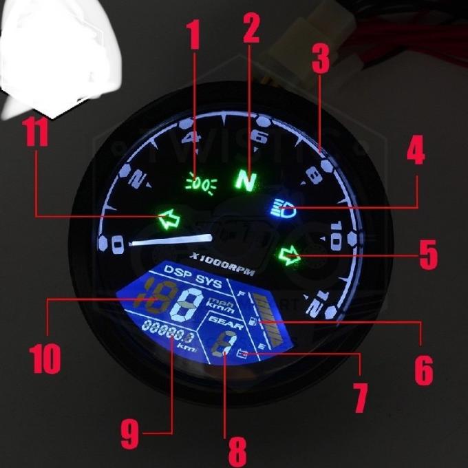 Jual Speedometer Digital Bulat Universal Litron Motor W175 Benelli