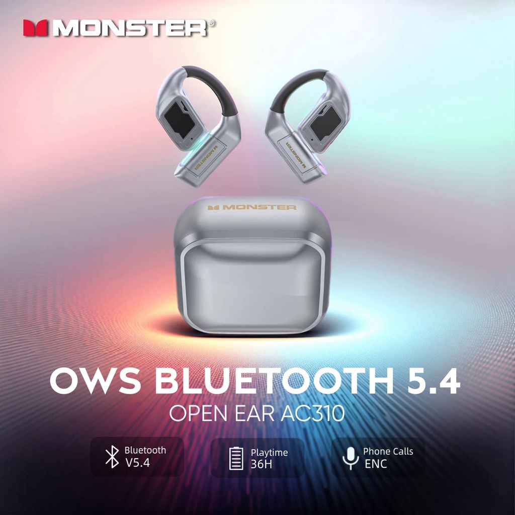 Jual Monster OPEN EAR AC310 OWS Earhook Earphones Wireless Bluetooth 5. ...