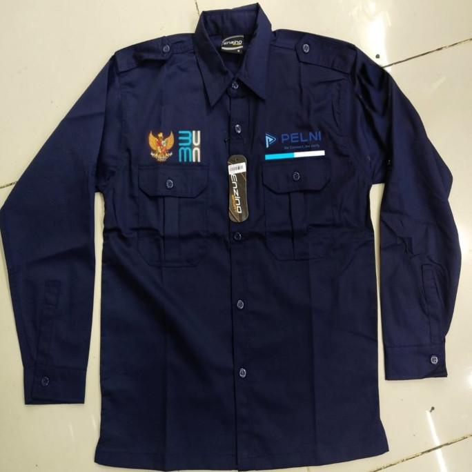 Jual Kemeja Pdh Bumn Pelni Seragam Pdh Bumn Pelni Navy Lengan Panjang Pria Shopee Indonesia 1390