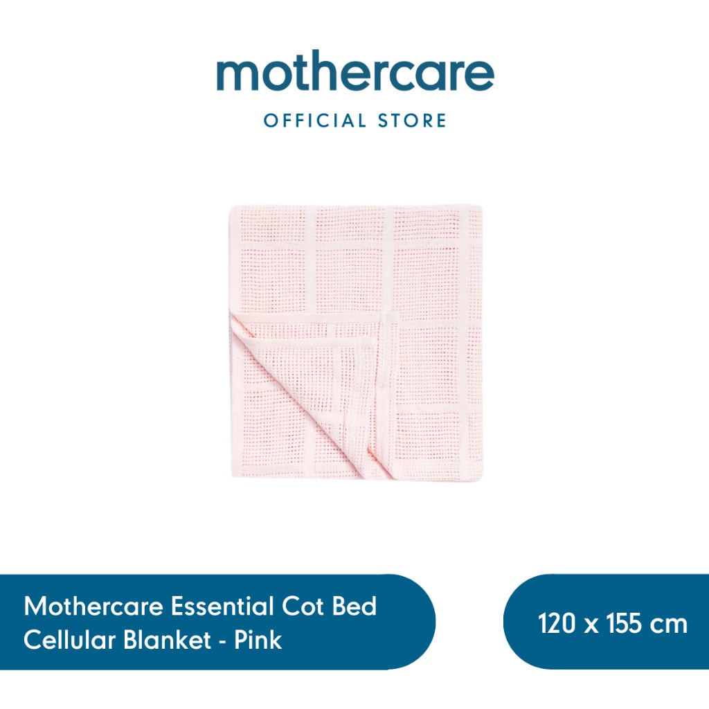 Jual Mothercare Essential Cot Bed Cellular Blanket Selimut Bayi (Pink