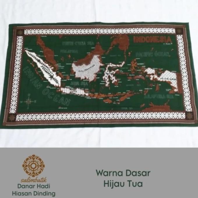 Jual Hiasan Dinding Batik Danar Hadi Peta Indonesia Warna Hijau ...