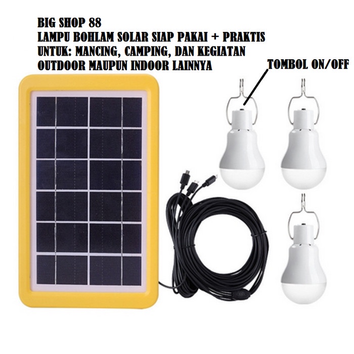 Jual PAKET PANEL SURYA / SOLAR CELL 3 LAMPU SIAP PAKAI PROMO ...