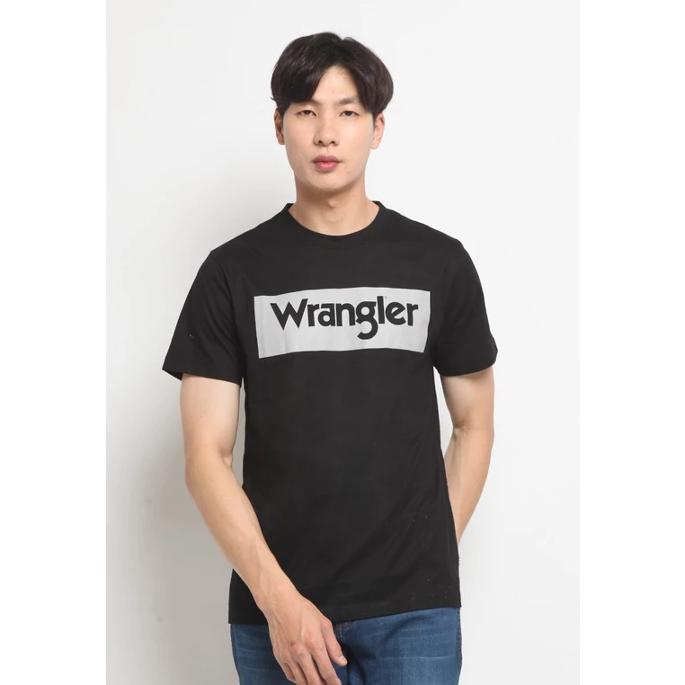 Kaos Pria Hitam Wrangler Premium Cotton Regular Fit Original - kaos pria