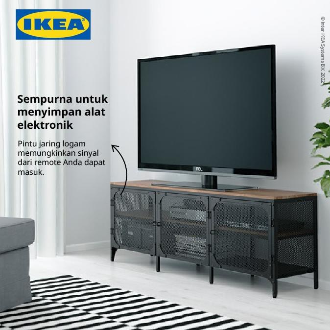 Jual IKEA FJALLBO Meja TV Minimalis Hitam 150x36x54 cm