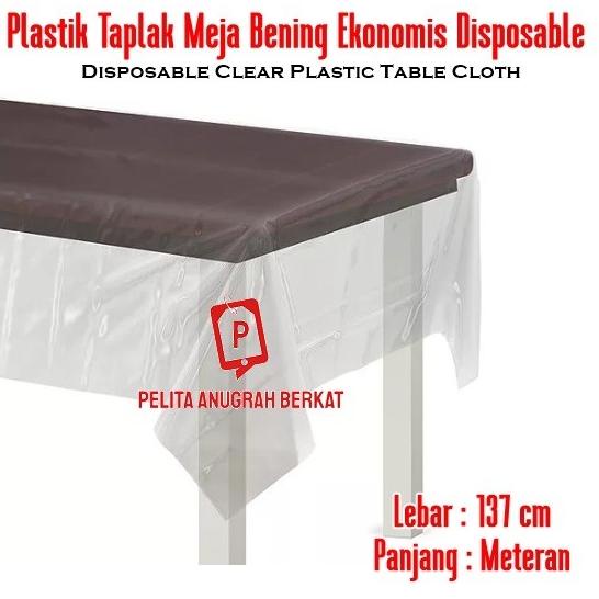 Jual Plastik Taplak Meja Makan Bening Roll Meteran Ekonomis Disposable Shopee Indonesia