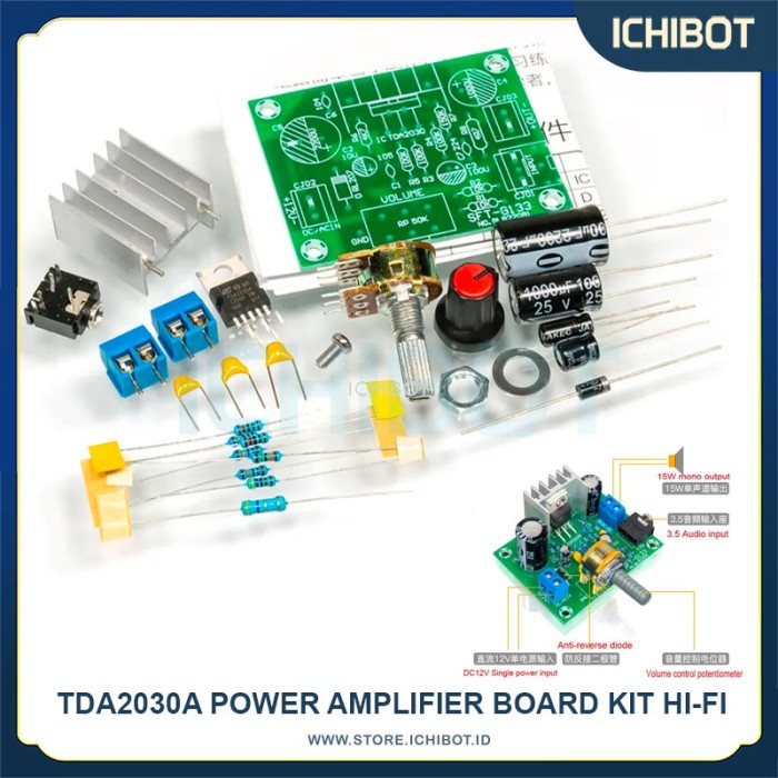 Jual TDA2030A Power Amplifier Board Kit Hi-Fi 15W Mono 12V TDA2030 ...