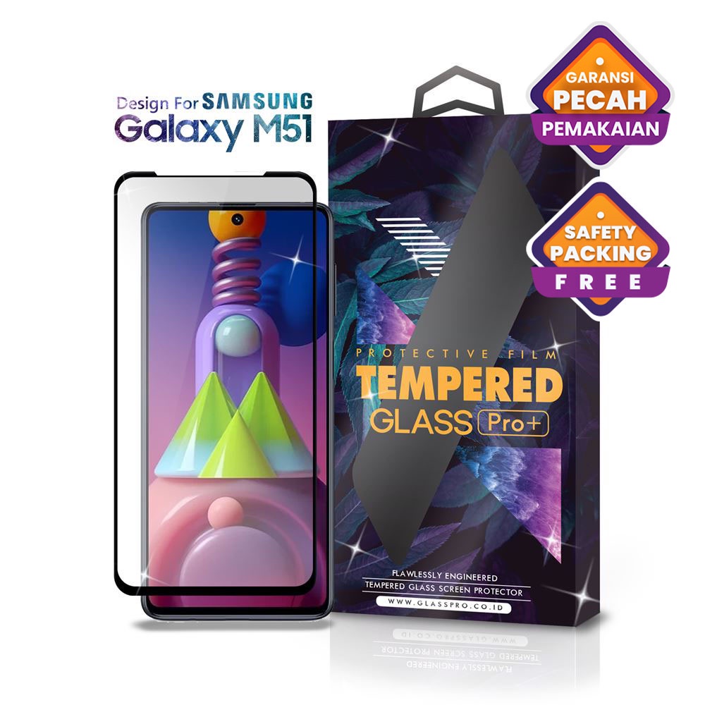 Jual Premium Tempered Glass for Samsung Galaxy M51 Full Cover
