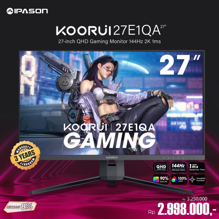 Jual Koorui Inch Qhd Gaming Monitor Hz K Ms X E Qa