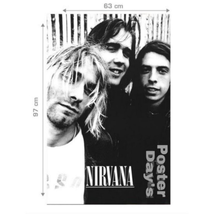 Jual Poster Nirvana / Kurt Cobain Ukuran Gede 70Cm X 100Cm | Shopee ...