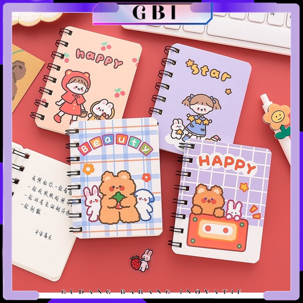 Jual GBI Notebook Ring Motif Kartun Buku Catatan Memo Spiral Buku Tulis ...