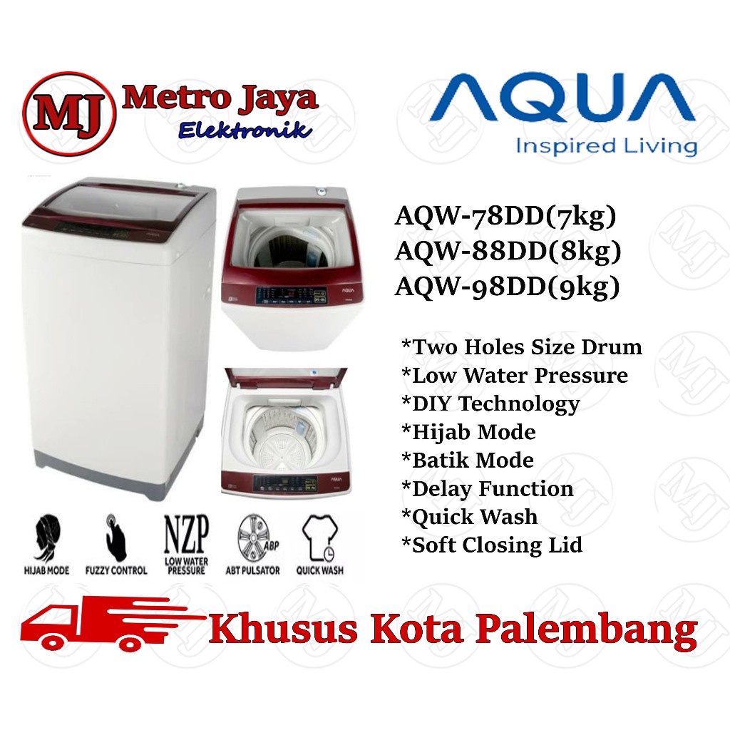 Jual Mesin cuci 1 tabung Aqua Sanyo AQW 78DD 7kg otomatis toploading ...