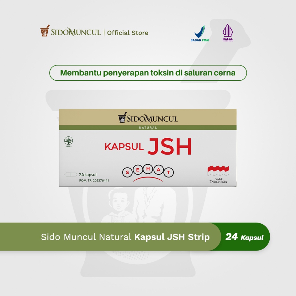 Sido Muncul Natural Kapsul JSH Strip (24'k) - Ekstrak Charcoal Detox Toksin