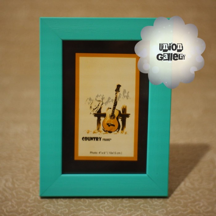 Jual Bingkai / Pigura / Frame Foto Uk. 4R Minimalis Tekstur Hijau Tosca ...