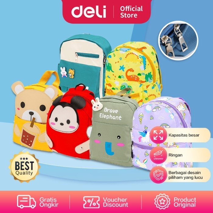 Jual Deli Kids Backpack / Bag / Tas Ransel Anak TK Lucu Ringan Kuat ...