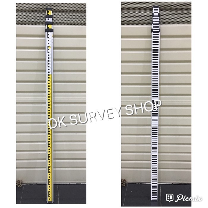 Jual Ready Rambu Barcode / Barcode Staff 5 Meter / 5 M Model Topcon ...