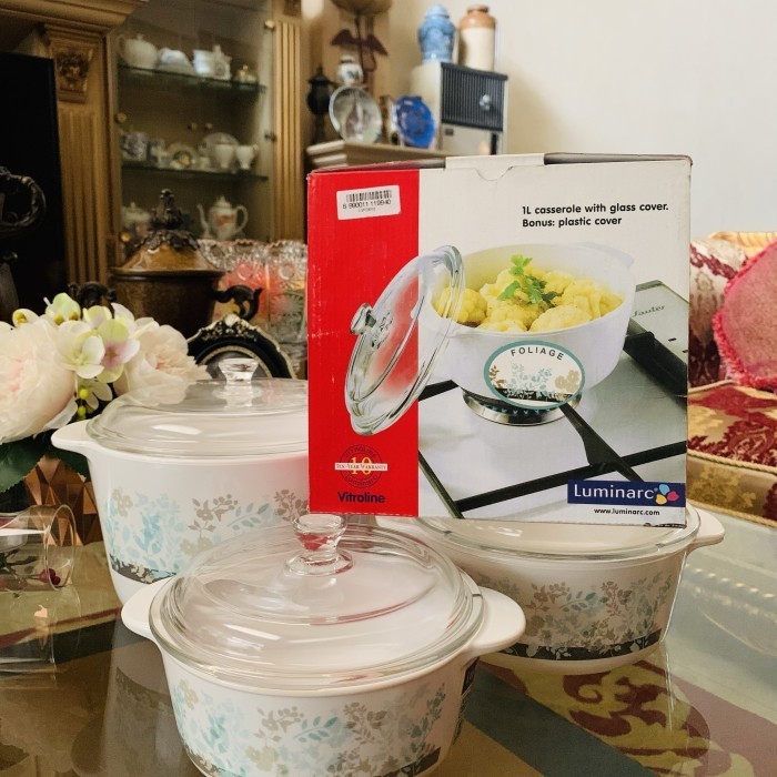 Jual Luminarc Cookware Foliage + Tutup Kaca / Made In France Shopee