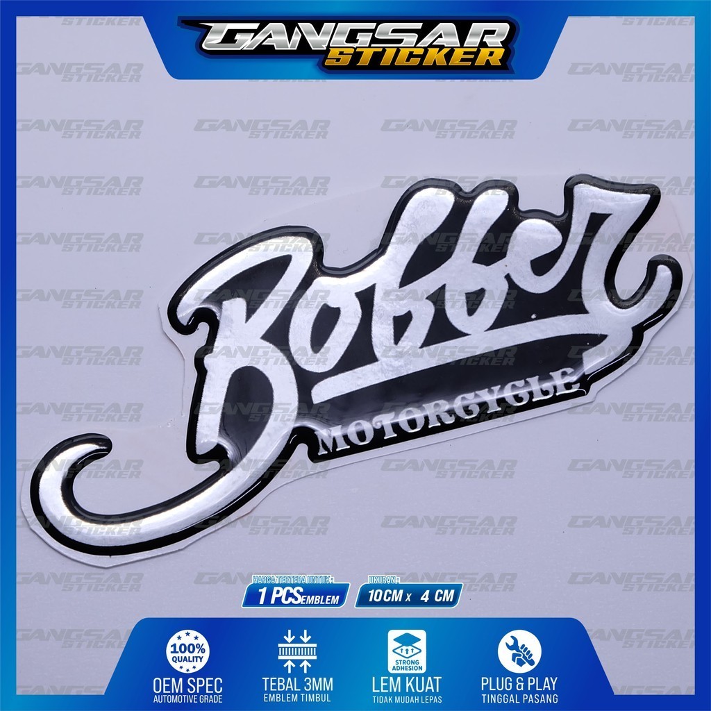 Jual emblem motor custom bobber / emblem tangki motor bobber / custom ...