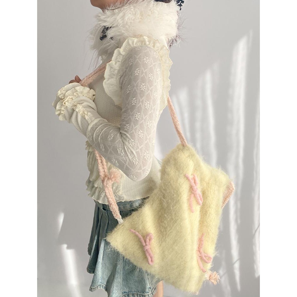 Jual Tas Bahu Serut Wanita Tas Kain Busur Tas Ransel Kuning Multi Gadis ...
