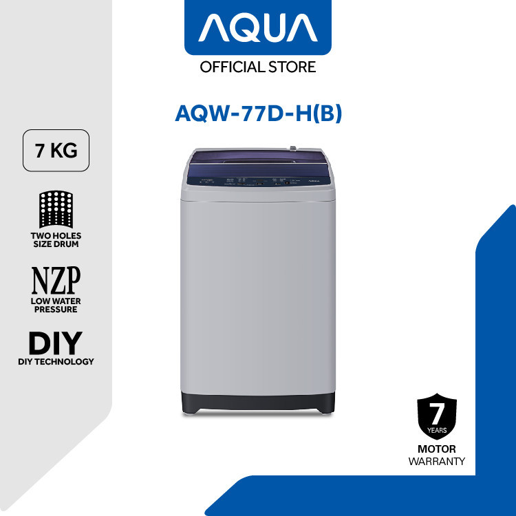 Jual AQUA Elektronik Mesin Cuci Top Loading 7KG AQW-77D-H(B) | Shopee ...