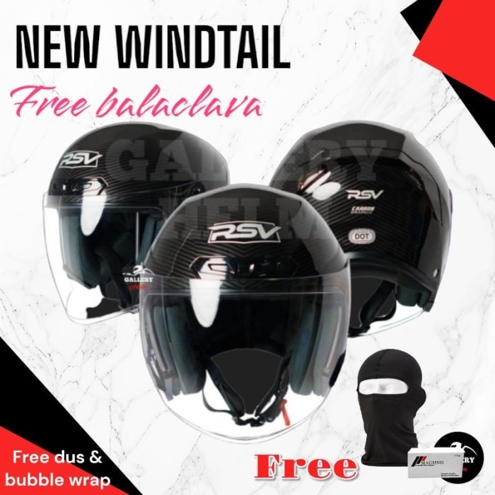 Jual Jual Promo Rsv Windtail Carbon Helm Rsv New Half Face Shopee