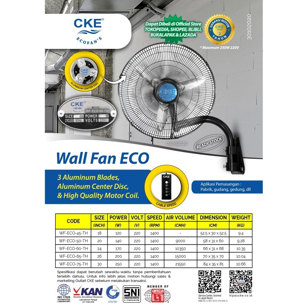 Jual Wall Fan Cke Wf Eco 50 Th 20 Inch Kipas Angin Dinding Tembok Rumah Shopee Indonesia 9171