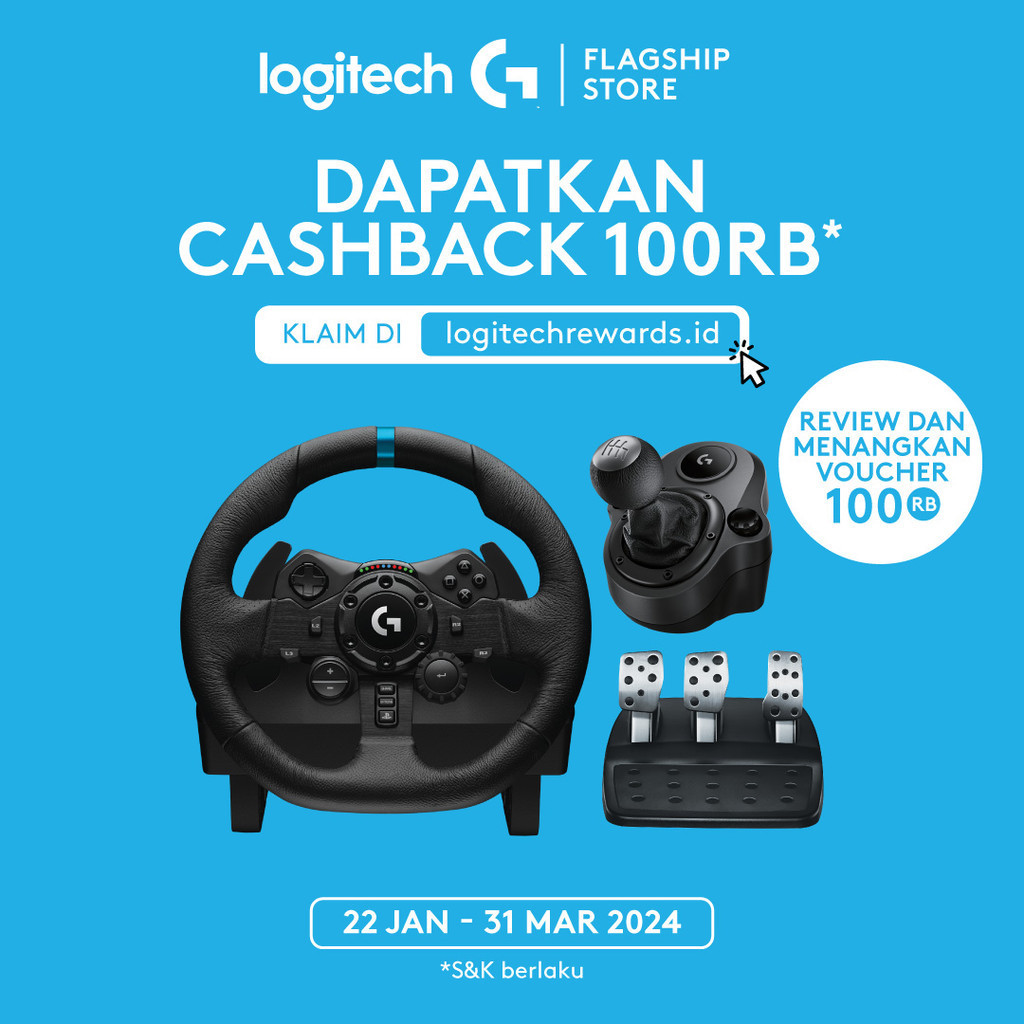 Jual Logitech G923 True Force Wheel + Logitech Driving Shifter Bundling ...