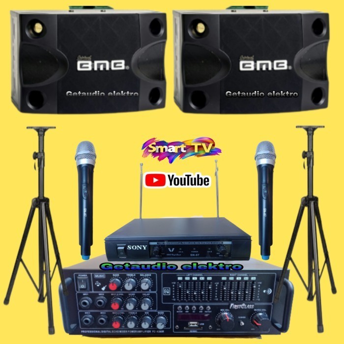 Jual PAKET KARAOKE SET SOUND SYSTEM BMB ( RUMAHAN + STAND TRIPOT