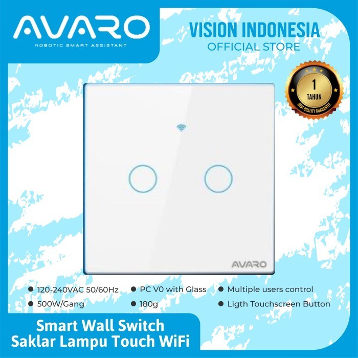 Jual SMART WALL SWITCH 2 GANG PUTIH / SAKLAR ON OFF 2 GANG PUTIH ...