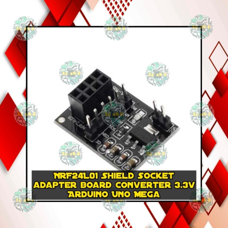 Jual NRF24L01 Shield socket adapter board converter 3.3v Arduino Uno ...